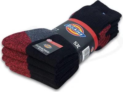 Produktbild von 5 Paar Dickies® CUSHIONED CREW Work Socks Herren Arbeitssocken Business Socken Strümpfe in Schwarz und Größe 43-46