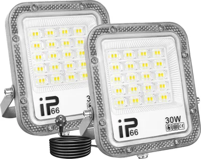 Image de Projecteur à LED, étanche IP66, éclairage écoénergétique, 2x30W, prise EU, blanc naturel (3500-5500K)