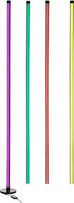 Produktbild von LED Stehlampe Ecklampe mit Fernbedienung integriertem Musiksensor RGB Farbeffekte Rund Schwarz