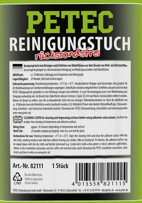 Produktbild von Petec Reinigungstuch rückstandsfrei Klebeflächenreiniger Entfetter 82111