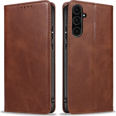 Produktbild von Handyhülle für Samsung Galaxy A36 5G Kunstleder Flip Cover Hülle Handytasche Case Kartenfach Farbe: Dunkelbraun