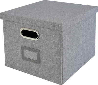 Aufbewahrungsbox für Hängeregister passend für Kallax im DIN A4 Format in Grau
