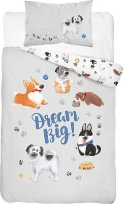 Produktbild von DETEXPOL Bettwäsche Puppies grau Baumwolle, 100/135, 40/60 cm