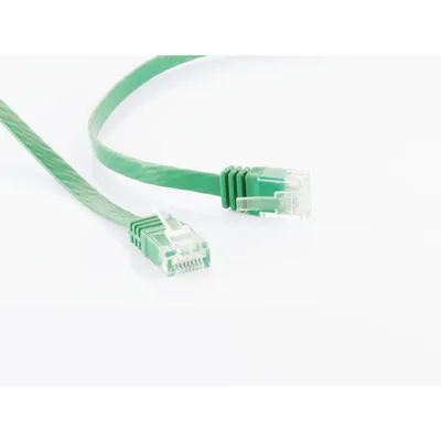 Produktbild von Patchkabel-Flachkabel U/UTP cat. 6 slim grün 0,25m