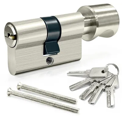 Produktbild von Profilzylinder Knaufzylinder Türzylinder - 25/25 - 50 mm - Stahl und Messing - 5 Schlüssel