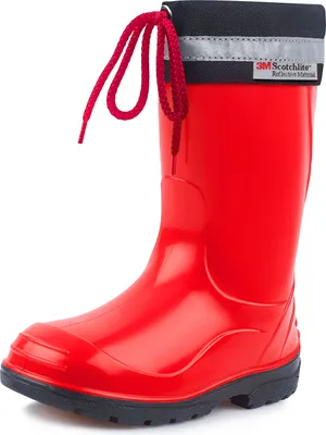 Produktbild von Ladeheid Kinder Mädchen Jungen Gummistiefel mit Stulpe LA-972 (Rot/Schwarz, 24 EU)