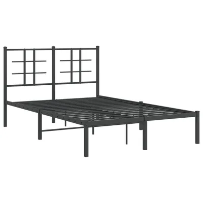 Produktbild von Bettgestell mit Kopfteil Metall Schwarz 120x190 cm