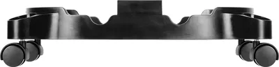 A black rolling base with casters, designed to support a vacuum cleaner.