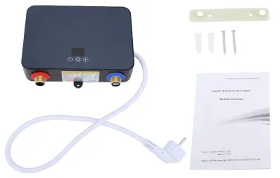 Image de Chauffe-eau électrique instantané 6000W Tankless Digital Display Self Adjusting On Demand Hot Cold Water Wall Mounted Water Heater for Sink Under