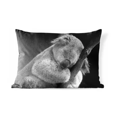 Produktbild von MuchoWow® Outdoor Kissen - Koala - Schlafend - Schwarz - Kinder - Jungen - Mädchen - 50x30 cm - Wetterfest - Lounge Kissen - Sofa kissen - Wohnzimmer Dekoration
