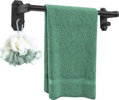 Immagine prodotto di Portasciugamani 30 cm - Nero opaco, da parete, per bagno e cucina