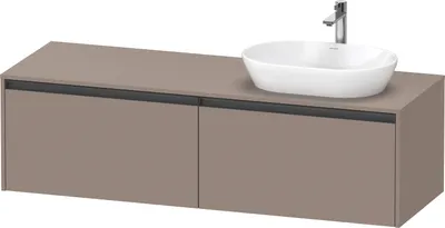 Produktbild von Duravit Ketho.2 Wastafelonderkast 160x55x45,9 cm Mat Basalt