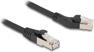 Image de Câble réseau Cat.8.1 RJ45 S/FTP coudé 0,5 m 40 Gbps noir