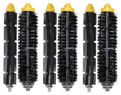 A set of replacement brushes for an iRobot Roomba vacuum cleaner.