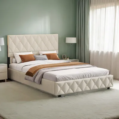 Productafbeelding van Boxspring Bedframe - Boxspring Bed - Bedframe Met Opbergruimte - Bed Met Hydraulisch Systeem