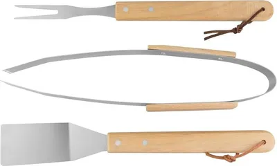 Image de Set d'outils Strend Pro Grill, pour griller et rôtir, avec manche en bois, 3 pieces
