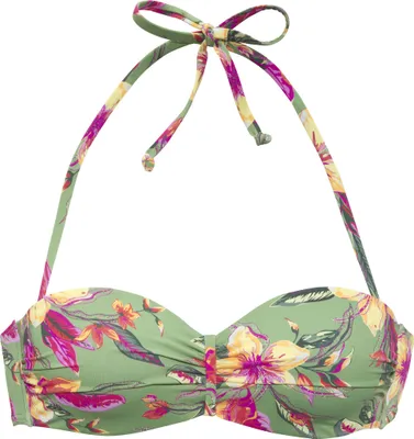 Produktbild von LASCANA Bügel-Bandeau-Bikini-Top Malia salbei-pink bedruckt Größe 34 Cup C