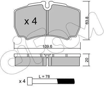 Produktbild von CIFAM Bremsbeläge Satz Hinten Bremsklötze für FORD Transit Mk6 Kasten (V347, V348, FA) 822-604-0