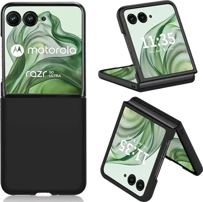 Immagine prodotto di Custodia in silicone per Motorola Razr 50 Copertura ultra protettiva nera opaca Custodia per telefoni cellulari