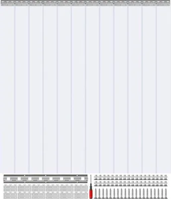 Produktbild von Famanu PVC-Streifenvorhang 183x244cm - Transparent, weich, inkl. Befestigungsmaterial