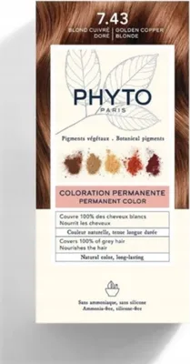 Obrázek produktu pro Permanentní barva na vlasy Phyto Paris 7.43 Golden Copper Blonde, 110 ml