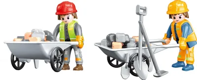 Obrázek produktu pro Figurka dělník s kolečkem stavebnice 8,5cm