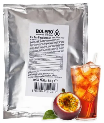 Produktbild von Bolero Drinks ICE TEA Passionsfrucht Getränkepulver, 88 g Beutel zuckerfrei