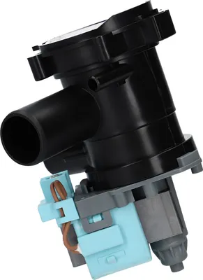 A close-up shot of a washing machine drain pump.