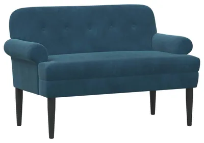Immagine prodotto di vidaXL Divano a due posti con cuciture a bottone, colore blu, 120 x 66 x 78 cm, rivestito in velluto
