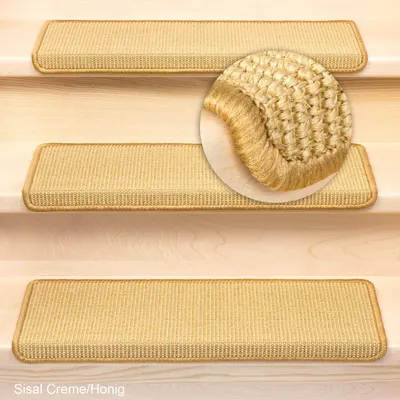 Produktbild von Stufenmatten Sisal Rechteckig Creme-Honig 15 Stück