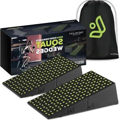 Produktbild von Famanu Squatblock Set - Rutschfeste Hielerhöhung - Tragbar - 17° Neigung - 95 x 109 x 30 cm