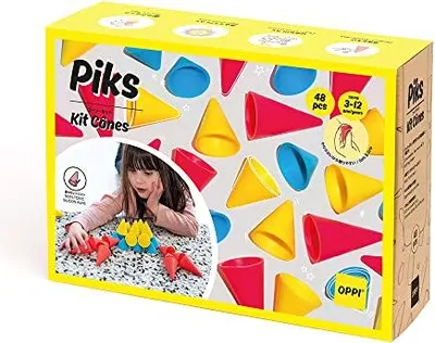 Produktbild von OPPI Stapelspielzeug Silikon Kegel Bauset 48-teilig kreativ