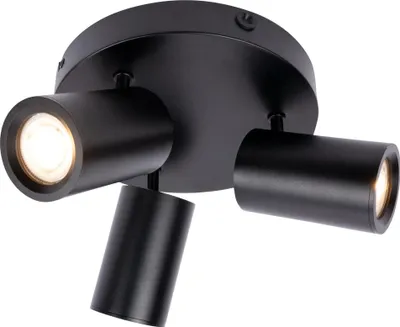 Produktbild von Ledvion LED Deckenstrahler Schwarz 3-Licht Quadrat GU10 ohne Leuchtmittel