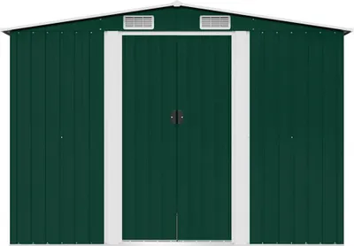 Produktbild von vidaXL Gartenschuppen Grün Metall 257 x 205 x 178 cm