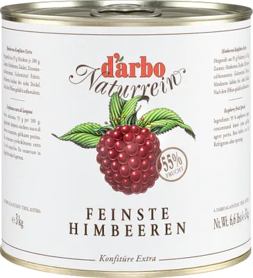 Produktbild von HIMBEER-KONFITÜRE EXTRA NATURREIN 3kg Dose von DARBO