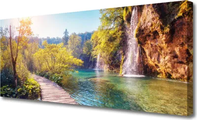 Produktbild von Tulup Leinwand-Bilder 125x50 Wandbild Canvas Kunstdruck See Felsen Brücke Landschaft