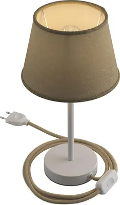 Image de Alzaluce avec abat-jour Impero, lampe de table en métal avec fiche bipolaire, câble et interrupteur