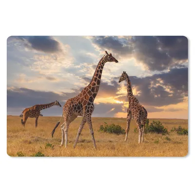 Produktbild von MuchoWow® Schreibtischunterlage Giraffen - Sonne - Afrika 60x40 cm - XXL Mauspad - Großes Mauspad