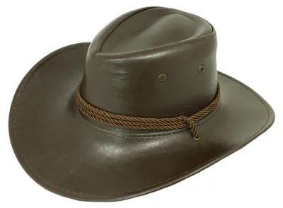 Produktbild von Cowboyhut John im Lederlook zum Western Kostüm - Braun
