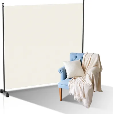 Produktbild von Yakimz Paravent mit Rollen Faltbarer Raumteiler Outdoor Trennwand Garten Sichtschutz Raumtrenner 1 teilig Beige 187x181 cm