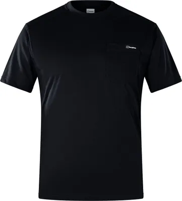 Schwarzes T-Shirt "M Relaxed Tech Tee" von Berghaus; geeignet für Herren; mit kleiner Brusttasche.