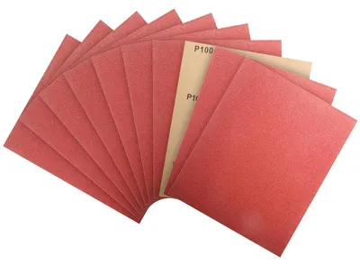 Productafbeelding van Schuurpapier set, 10 stuks, korrelgrootte 100, afmetingen 23 x 28 cm, geschikt voor grof- en fijnslijpen