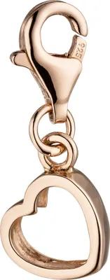 Produktbild von Einhänger Herz Charm Anhänger für Bettelarmband 925 Silber rotgold vergoldet