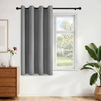 Obrázok produktu pre Zatemňovacia záclona, termoizolačná, nepriehľadná, sivá, rozmer 160 x 132 cm