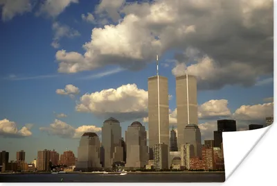 Produktbild von MuchoWow® Poster Wolken umgeben das World Trade Center in New York 180x120 cm - Fotoplakat