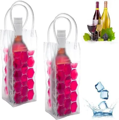 Produktbild von Wein-Kühlbeutel für die Kühlung von Weinfässchen - Ideal für rote, weiße, Sekt und perlende Weine - Set von 2 (rosa)