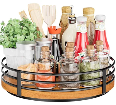 Produktbild von Holz Lazy Susan Drehteller für Küche und Esszimmer