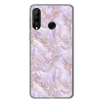 Produktbild von MuchoWow® Handyhülle Schutzhülle Hülle für Huawei P30 Lite Abstrakt - Marmor - Gold - Muster Silikon Softcase Handy Hülle - Handyhülle