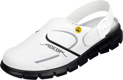 Produktbild von Abeba ESD-Berufsschuhe Dynamic OB Clog weiß/schwarz HACCP CE ESD SRC