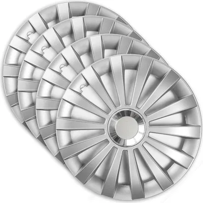 Produktbild von 4x Radkappen Radblenden Radzierblenden 15 Zoll Meridian Ring Silber Set Universal